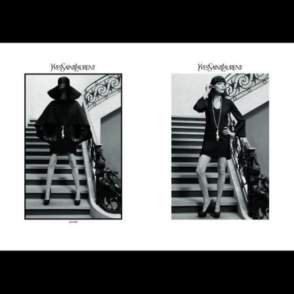 New Yves Saint Laurent runway wool crescent scoop neck bell sleeve mod minidress - Picture 2 of 16